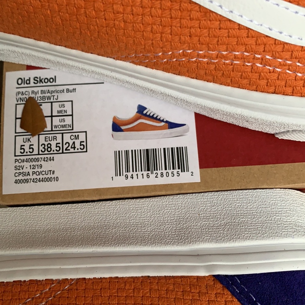 VANS OLD SKOOL P & C Royal Blue/Apricot Buff Men’s - Picture 14 of 14
